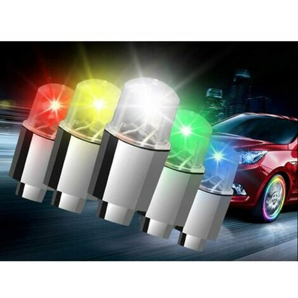 Kartokner 8-pack LED-ventilhattar för cykel, motorcykel eller bil med 10 extrabatterier (flerfärgade)