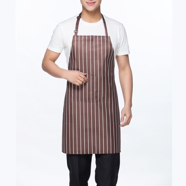 Kockförkläde Ren Pinafore KAFFE RÄMMER Coffee Stripes