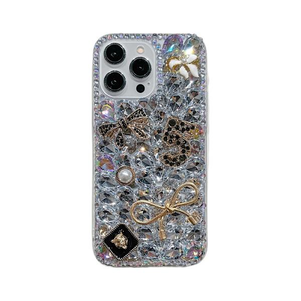 Lyxigt Glänsande Strass Pärla 3D Rosett Flicks Iphone 13 Pro 16 15 14 12 Pro Max Mode Telefonskal iPhone 12 Pro Max
