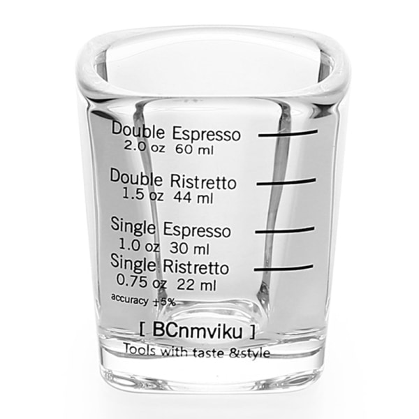 60 ml fyrkantig glaskopp Unskopp med skalbaksmått for hemköket 60 ml graderad fyrkantskopp