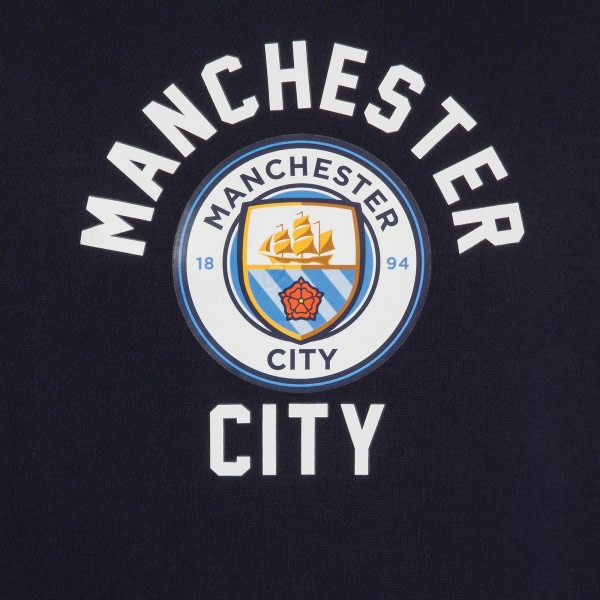Manchester City Boys Hoody Fleece Graphic Kids OFFICIELL Fotbollspresent 130cm