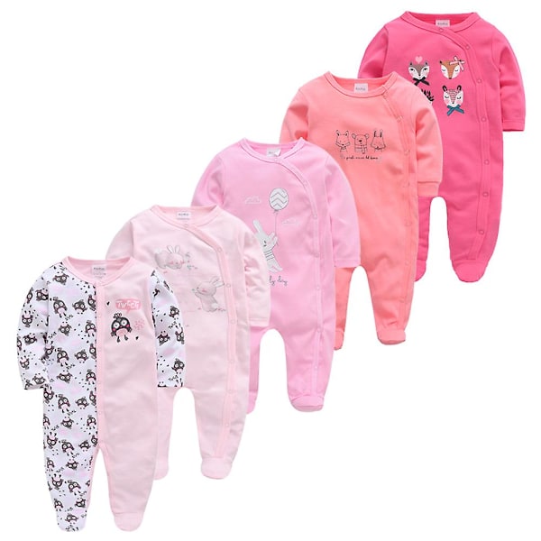 Vår Baby Pyjamas Jumpsuit 100% Bomull Mjuk och Andningsbar Beige för Flickor Pojkar Beige 3-6M
