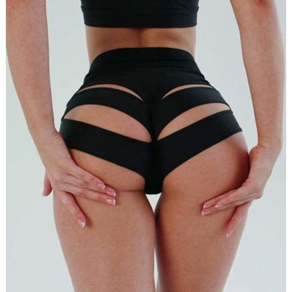 Kvinners utskårne yogashorts Scrunch Booty Hot Pants Hig