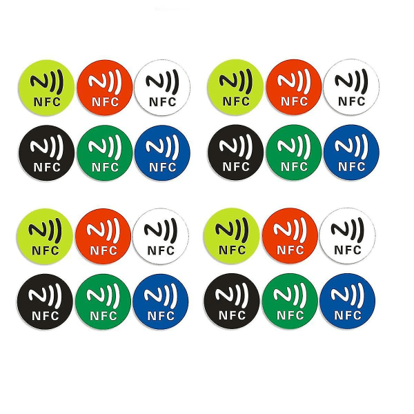 24st Nfc Ntag213 Tag Sticker Universal Label Rfid Token Patrol 13.56mhz Kompatibel med genväg Etc Nfc Stickers -ES