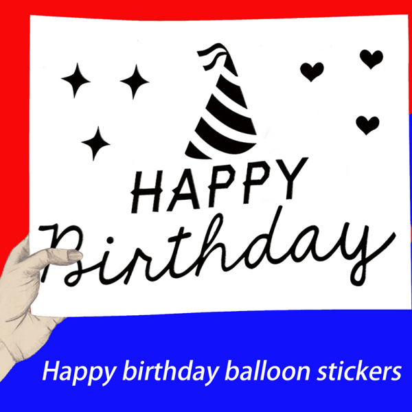 Grattis på födelsedagen Ballongdekal Aluminiumfolieballong Födelsedagsdekorationdekor Scrapbooking Hantverk Festmaterial Födelsedag 01 svart