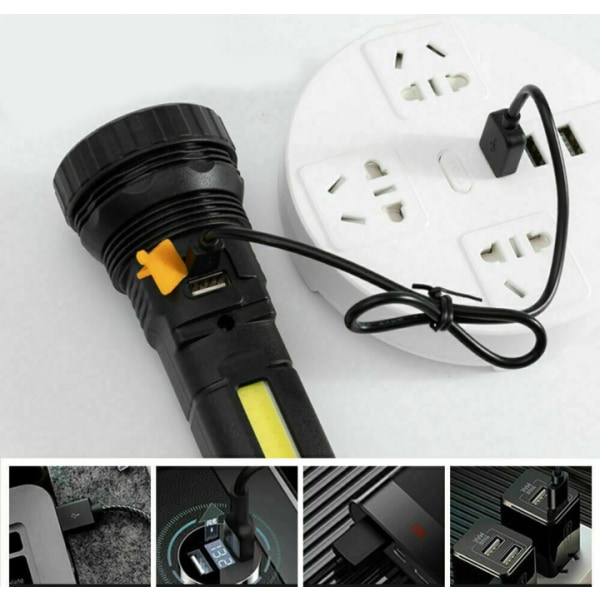 Solar LED-lommelykt Tactical Emergency Work Light Rechargea