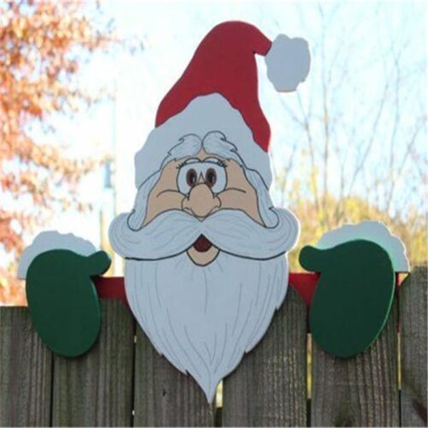 Juldekorasjoner Jultomten städar over staketet prydnad Jul hem hage dekorasjon jultomten