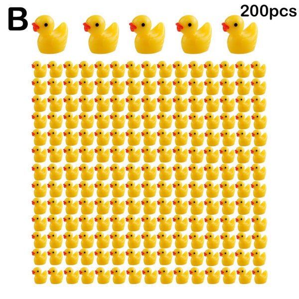 100/200 stk. Mini Gummiænder Miniatur Resin Ænder Gule Små D 200 stk. gule 200 stk. 200pcs yellow 200pcs