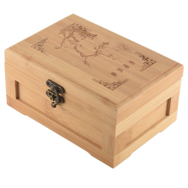 Bamboo Craft Princess Koreanska bambu smyckeskrin Trä smyckeskrin Collection Box Presentask