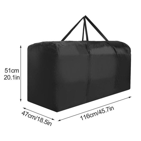 Erittäin suuri vetoketju vedenpitävä puutarhakalusteiden tyynyn säilytyslaukku Heavy Duty 116*47*51cm