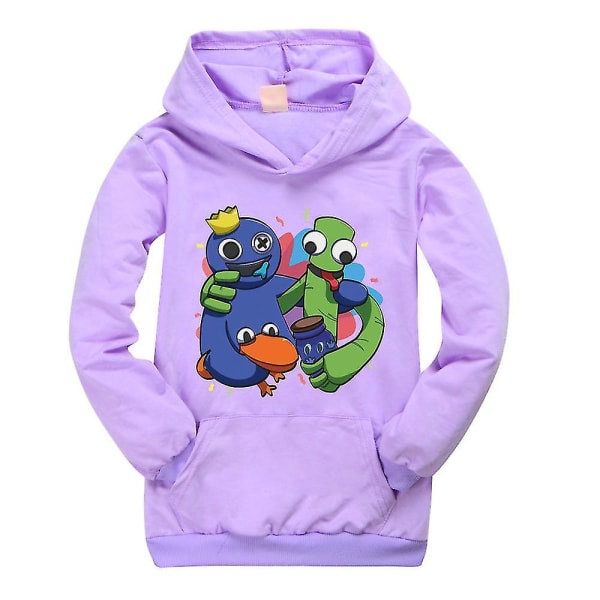 Rainbow Friends Casual Hoodies Barn Pojke Flicka Hooded Sweatshirt Pullover Toppar Purple 11-12 Years