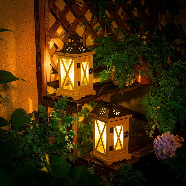 Trälykta Vintage ljushållare dekorativa ljus Lan