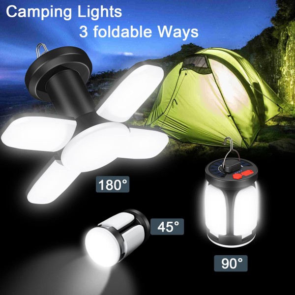 Solar LED Camping Light Camping Lantern med 6 SOS-lägen