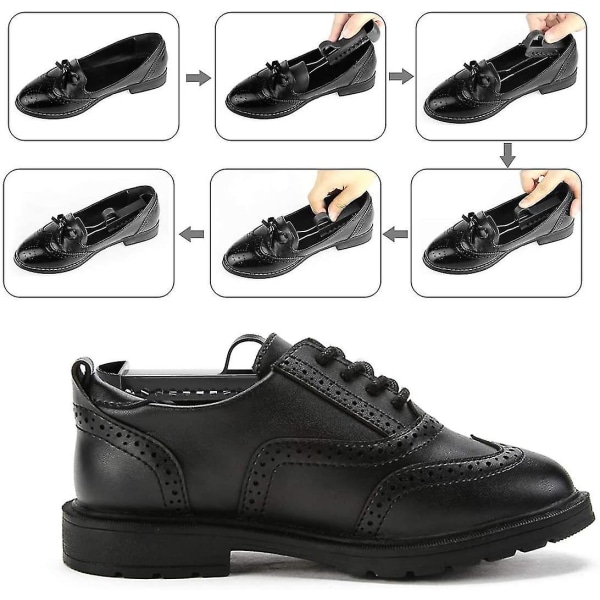 2 paria säädettävän pituisia kenkiä (musta)