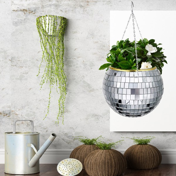 Disco Ball Planter Hængende Planter Kurv 4INCH