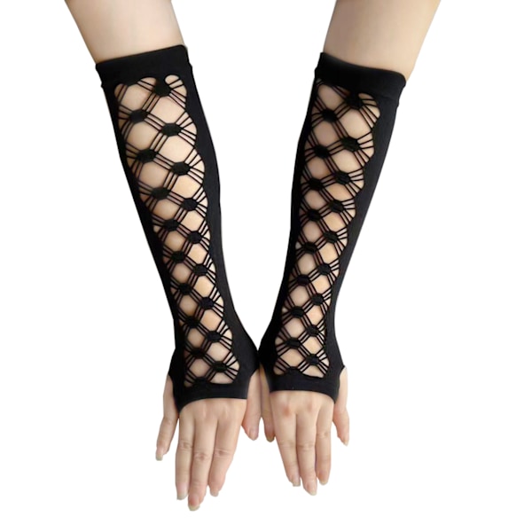 Vintage Openwork Cross Mesh Elastiske Hansker Lolita