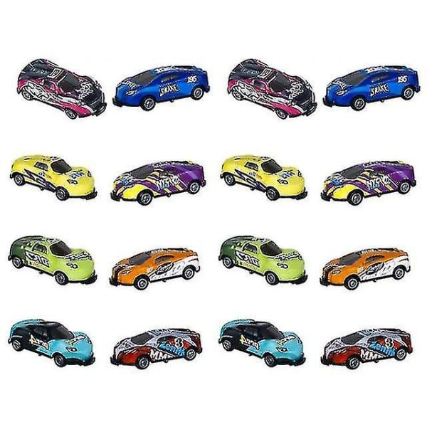 16pcs Children Stunt 360 Flip Alloy Pull Toy Car Back Car Ejection Jumping Stunt Car Dump Car Toy Children Birthday Gift