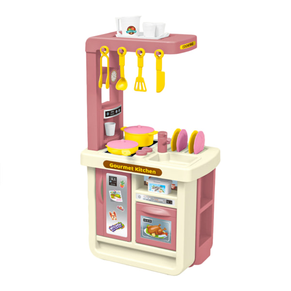 Mini Kök Spis Servis Set Roligt Pussel Rollspel Leksaker Perfekt present till barn Födelsedag Rosa