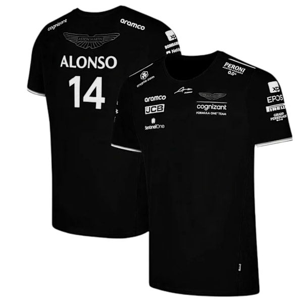 2023 Aston Martin F1-kollektion Alonso #14 T-shirt svart black L