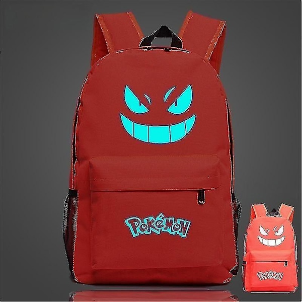 Uusi Pokémon-reppu Heijastava Koululaukku Pojille Tytöille Opiskelijoille Matkalaukku Vedenkestävä Kestävä Mochilas-WELLNGS Orange