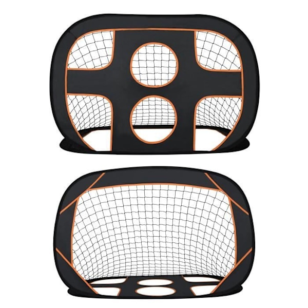Foldbart Fodboldmål - UISEBRT - 2 i 1 - Bærepose - Sort + Orange - 121 x 80 x 80 cm