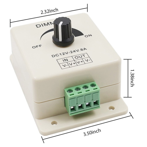 LED manuell dimmer / monokrom dimmer 12V 8A monokrom dimmer