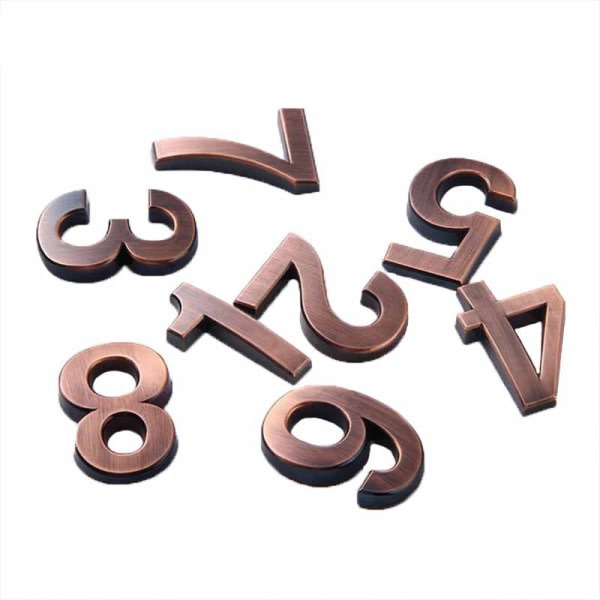 Brevlåda siffror klistermärken Monikäyttöinen vattentäta självhäftande klistermärken för hem sovrum kontor brons