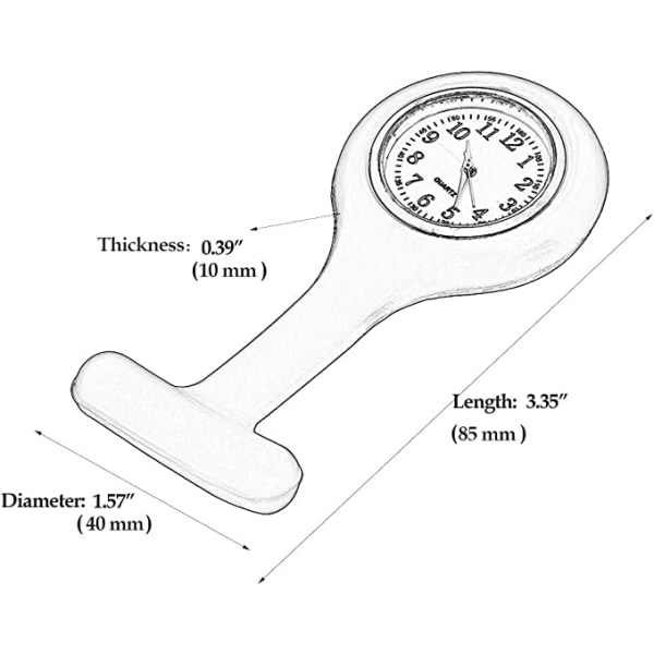 Sjuksköterske-Armbandsur, Silikon med Nål/Klämma, Infektionssäker Design, Sjukvårdssköterska Läkare Ambulansspersonal Medicinsk Armbandsur