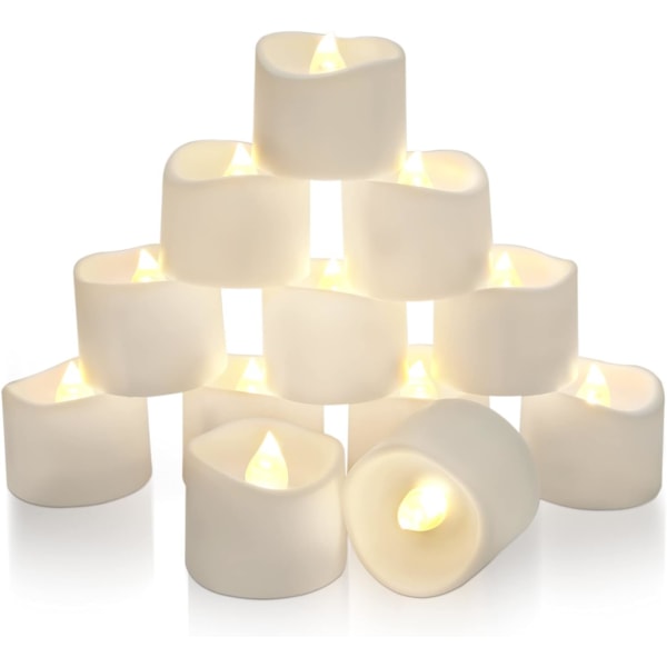 12 liekkitöntä LED-kynttilää, lämpimän valkoinen