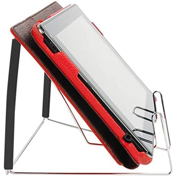 Bokhållare, fold-n-Stow metalli bokställ Justerbar och bärbar läsbokshållare Multifunktionshållare (svart)