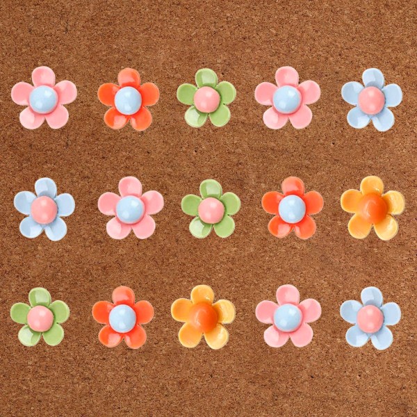 60 stk Blomsterstifter Farverige dekorative nåle Floret tor
