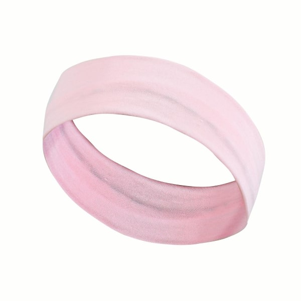 2-delad rosa svettband for män och kvinder - Stretch-fuktavledende pannband til sport, løb, cykling, fitness og yoga