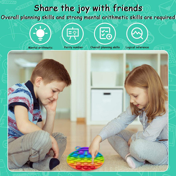 Pop Fidget Toy Stress Relief Regnbågsfärg Push It Bubble Antistress Sensorisk leksak för barn Vuxna Killing Time Little Yellow Duck