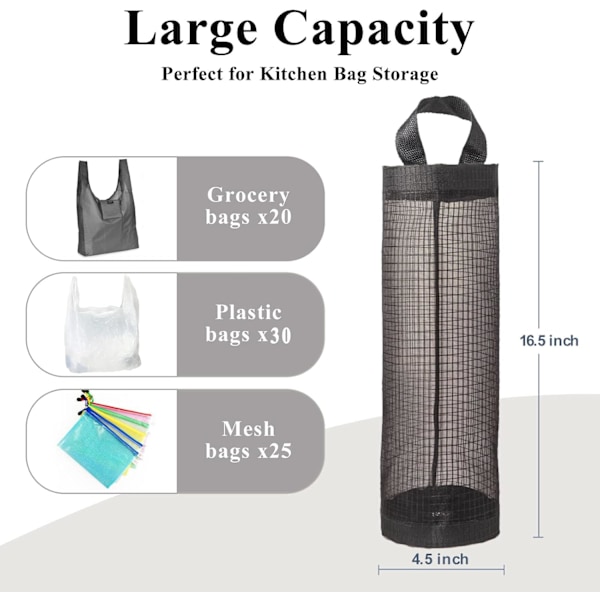 Plastpåshållare, Mesh-hängande förvaringsväska för matkassar