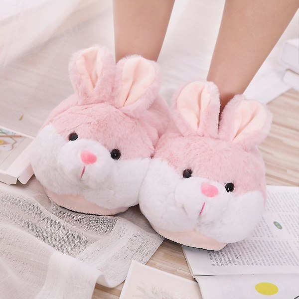 Pinkki väri Bunny Bag Heel Tossut Pehmo Toy Rabbit Uutuus lämpimät kengät