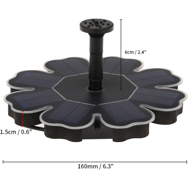 Mini power , 8V/1,4W dammfontäner Dammfontänpumpar för trädgårdsdekoration (2,5W utan batteri)