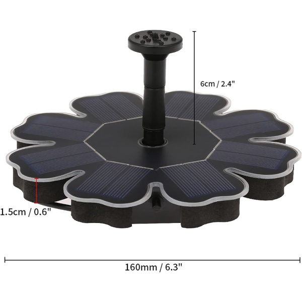 Minieffekt , 8V/1,4W Dammfontäner Dammfontänpumpar for gardensdekoration (2,5W uten batteri)