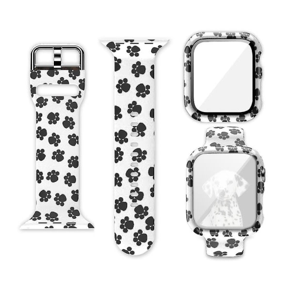 Klockarmband för Apple Watch Series 7 41mm / & 6 & Se & 5 & 4 40mm Dog Footprints