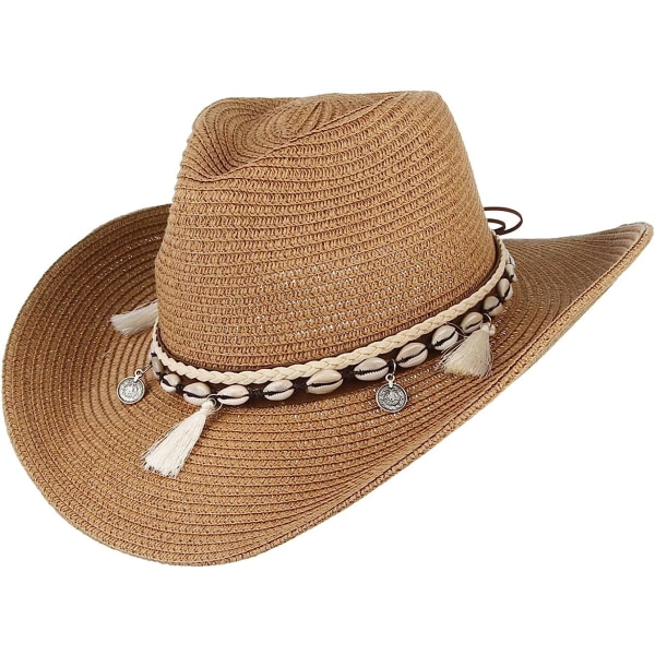 Straw Cowboyhatt för dam Visir strandhatt