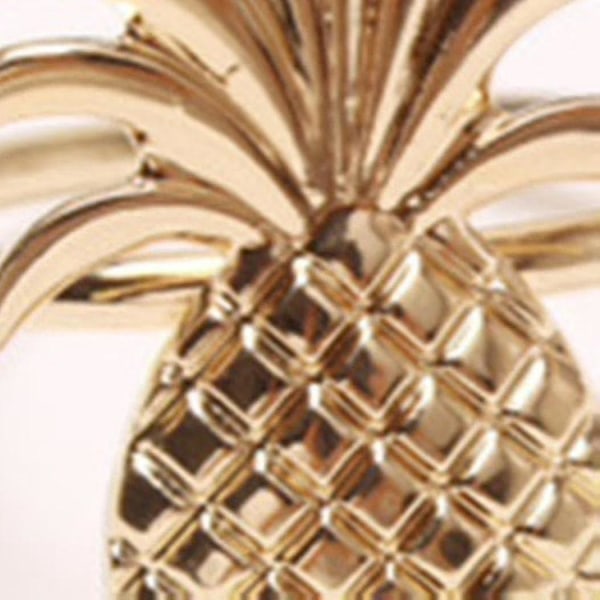 12 stk. Ananas Servietring Metalbelægning Servietring Ring Stativ Bryllup Ferie Fest Bord Dekoration