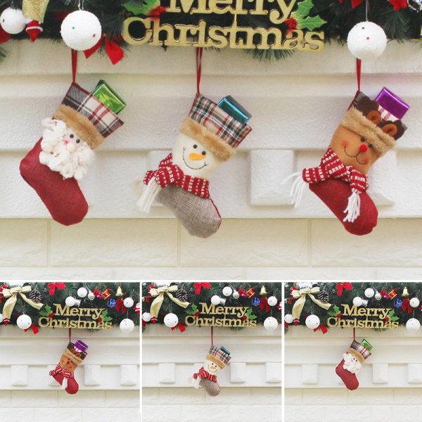 Stora julstrumpor Älgform dekorativa strumpor Julgranshänge Xmas Party Heminredning Hybrid
