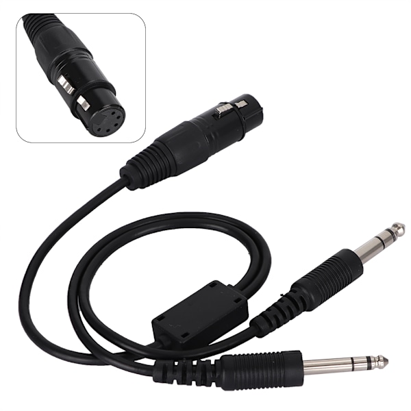 Headsetadapterkabel til Airbus XLR til GA Dual Plug 5-stifts flyveplansheadset 0.1