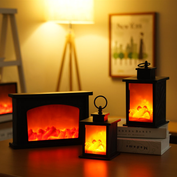 USB Powered Rectangular Log Effect LED Fireplace Light - Bat