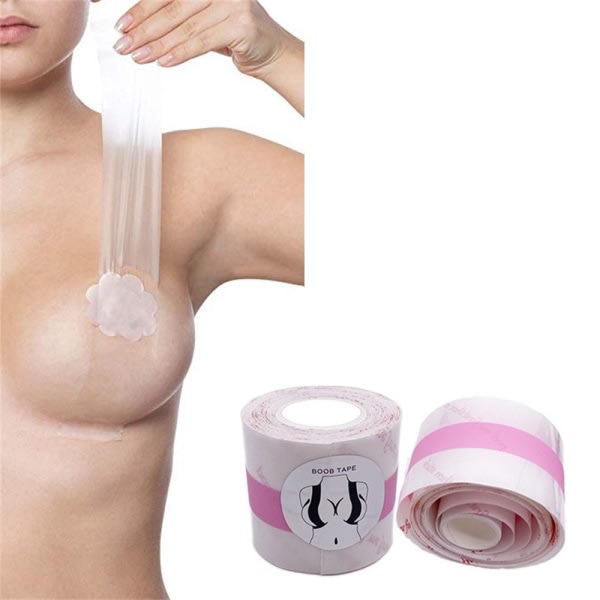Komfortabel tape til brystløft (gennemsigtig) Pink 5cm/5m