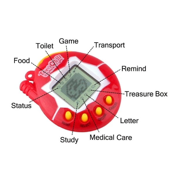 Tamagotchi Electronic Cyber ​​​​Virtual Pet Toy Retropeli Nostalgic 90s Avaimenperä Gift Red