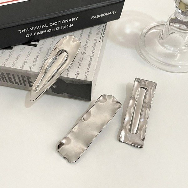 Silver Wave Hårklämmor för Kvinnor, Sida Klämmor, 3-pack