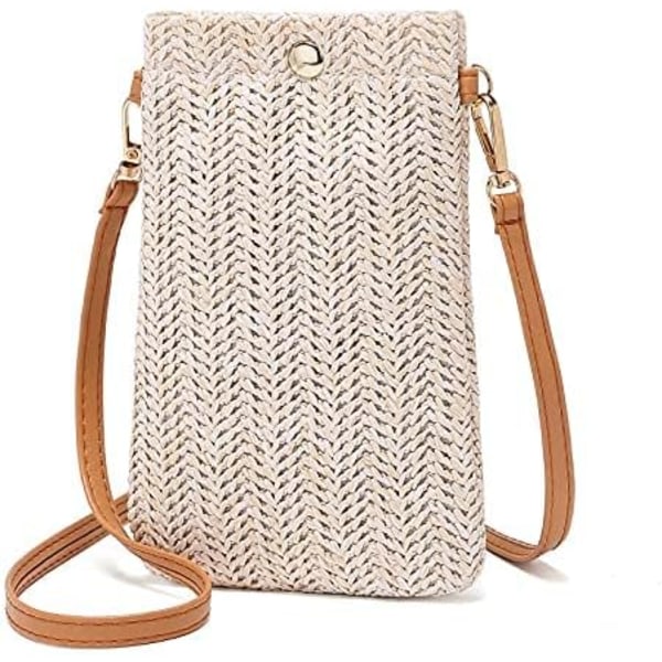 Halm Skulder Bag Dame Sommer Strand Bag Liten Skulder Bag Skuldervesker