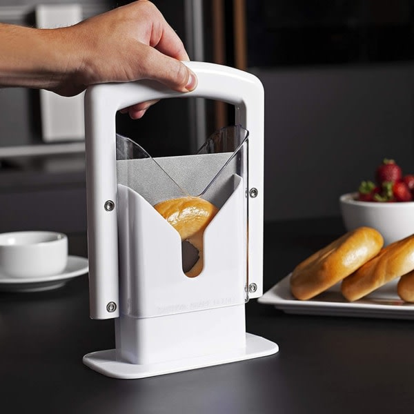 Toast Bagel Giljotine Slicers Snabbskärningsverktøy for no-stick bagels for hemköket Röd