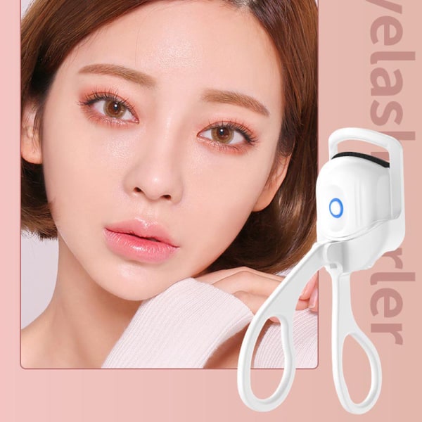Opvarmet øjefransbøjare USB opladningsbar elektrisk øjefransbøjning Pink 120mAh White