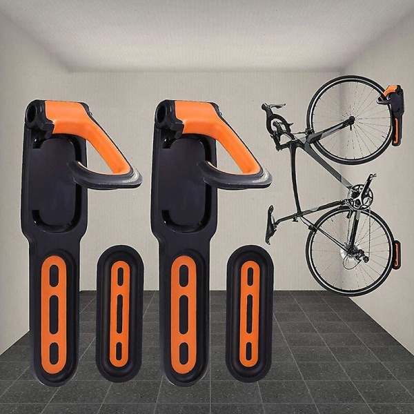 Sykkelstativ, gummibelegg Veggmontert sykkelstativ, for 2 sykler Sykkelveggfester for innendørs og utendørs